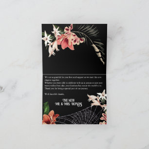 Dark Moody Goth Floral Folded Thank You Card