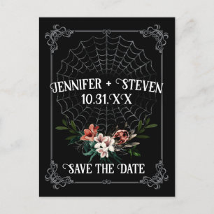 Dark Moody Goth Wedding Save the Date Postcard