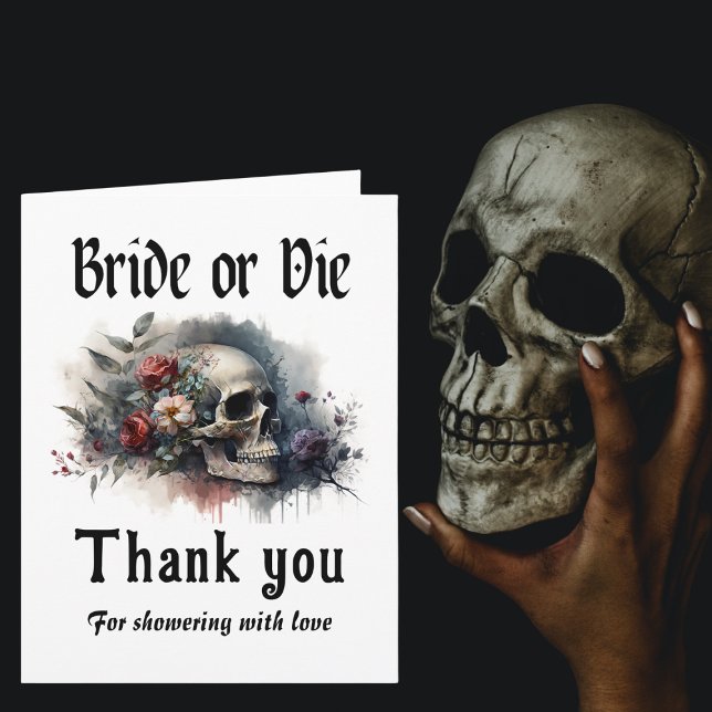 Dark Moody Gothic Bride or Die Bridal Shower Card (Creator Uploaded)