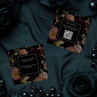 Dark Moody Gothic Floral Bridal Shower QR Code