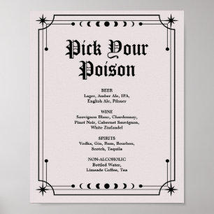 Dark Moody Halloween Wedding Bar Sign