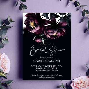 Dark moody noir elegant bridal shower template