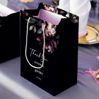 Dark moody noir elegant burgundy peonies favour