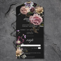Dark Moody Pastel Opulent Black Floral Details