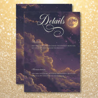 Dark Moody Purple & Gold Moonlit Clouds Details