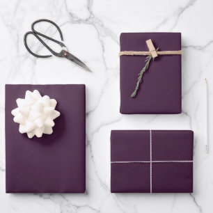 Dark Moody Purple Grape Wrapping Paper Sheets