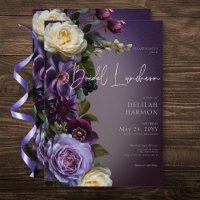 Dark Moody Purple & Lavender Floral Bridal Lunch