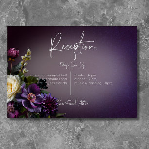 Dark Moody Purple & Lavender Floral Modern Enclosure Card