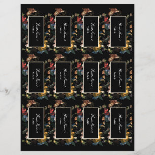 Dark Moody Romantic Floral DIY Place Cards