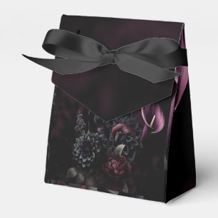 Dark Moody Romantic Floral Wedding Favour Box