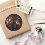 Dark Moody Romantic Florals Bridal Shower Classic Round Sticker<br><div class="desc">Dark Moody Romantic Floral Bridal Shower stickers for favour bags or goodie bags.</div>