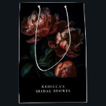 Dark Moody Romantic Florals Bridal Shower Medium Gift Bag<br><div class="desc">Dark Moody Romantic Floral Bridal Shower gift bag or guest favour bag.</div>