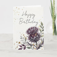 Dark Moody Scottish Thistle Gold Scottish Birthday