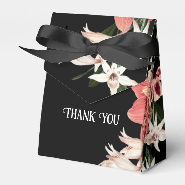 Dark Moody Thank You Wedding Favour Boxes (Front Side)