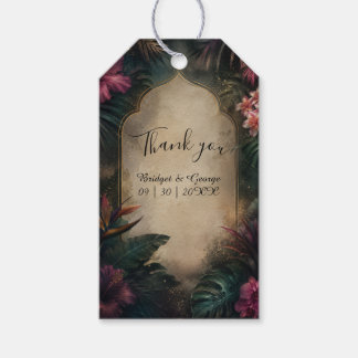 Dark Moody Tropical Hawaii Wedding vintage Gift Tags