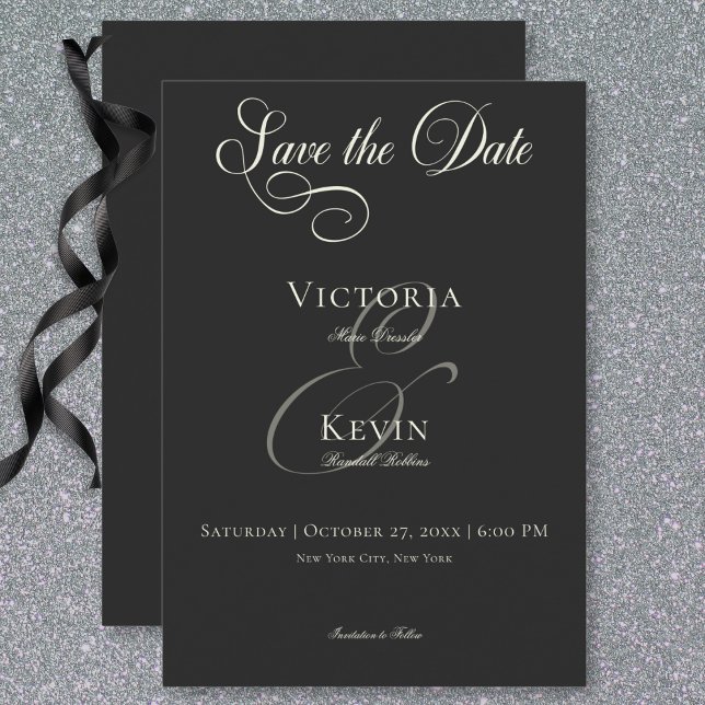 Dark Moody Victorian Moon & Sun Wedding Save The Date (Dark Moody Victorian Moon & Sun Wedding Save The Date Card)