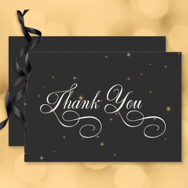 Dark Moody Victorian Stars Wedding Thank You Card (Dark Moody Victorian Stars Wedding Thank You Card)
