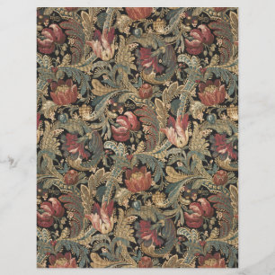 Dark Moody Vintage Floral Botanical Pattern