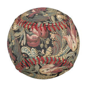 Dark Moody Vintage Floral Botanical Pattern Baseball