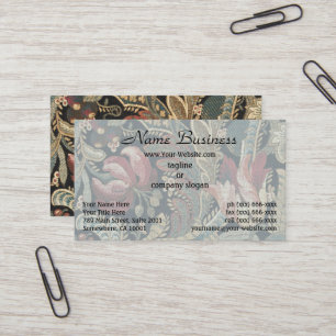 Dark Moody Vintage Floral Botanical Pattern Business Card