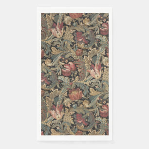 Dark Moody Vintage Floral Botanical Pattern Napkin