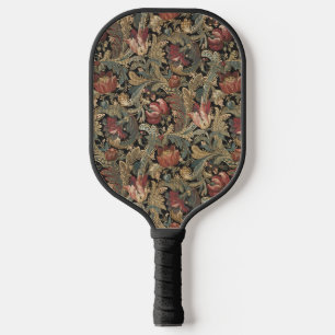 Dark Moody Vintage Floral Botanical Pattern Pickleball Paddle