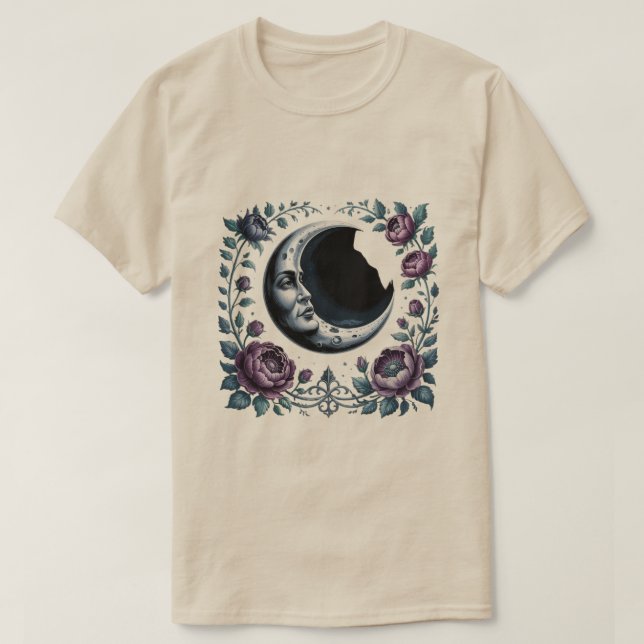 Dark Moon Garden – Mystical Gothic Night Art T-Shirt (Design Front)