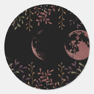 Dark Moon Phases  Classic Round Sticker