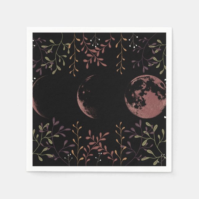 Dark Moon Phases Napkin (Front)