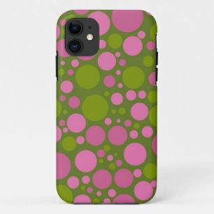 Dark Moss Green & Dark Pink Polka Dots Case-Mate iPhone Case