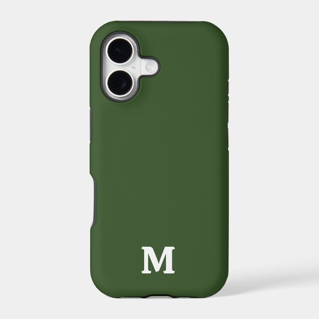Dark Moss Green Solid Colour (Back)
