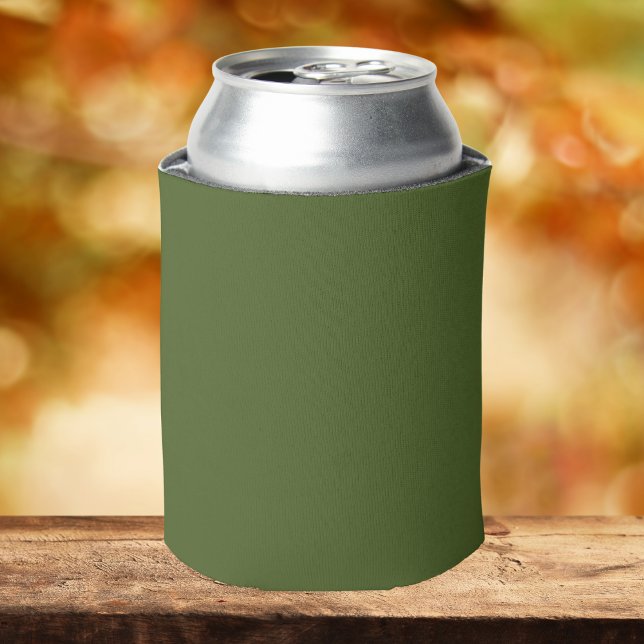 Dark Moss Green Solid Colour Can Cooler (Creator Uploaded)