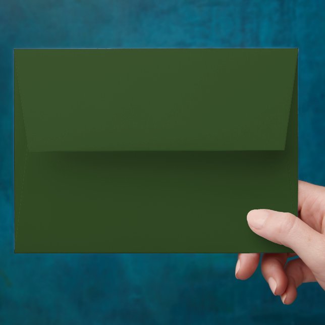 Dark Moss Green Solid Colour Envelope (Hand)