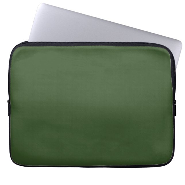 Dark Moss Green Solid Colour Laptop Sleeve (Front)