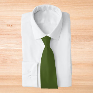 Dark Moss Green Solid Colour Tie
