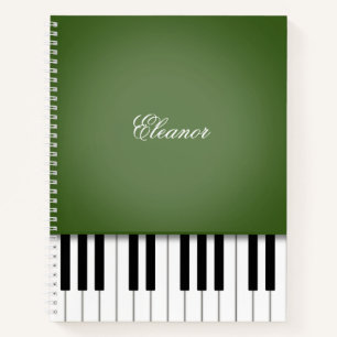 Dark Moss Piano Music Keyboard Custom Notebook