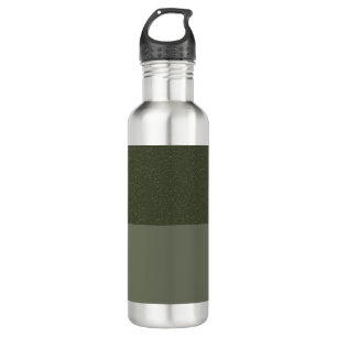 Dark Moss Split Panel Custom Water Bottle