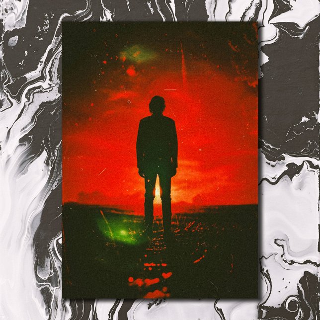 Dark Mystery Horror Man standing in field Postcard (Creator Uploaded)