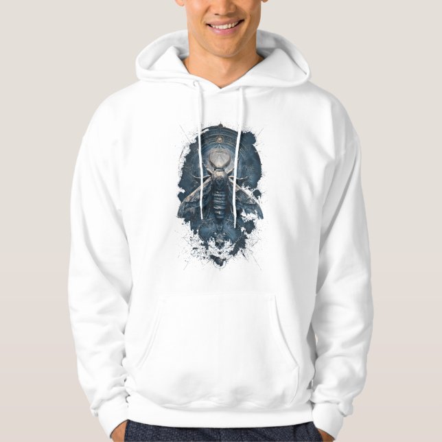 Dark Mystic Moth Witchy Grunge Hoodie (Front)