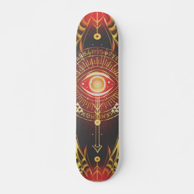 Dark Mystical Arcane Eye of Eternity (Red) Skatebo Skateboard (Front)