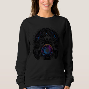 Dark Mystical Figure With Colourful Glowing Orb Fo Sweatshirt