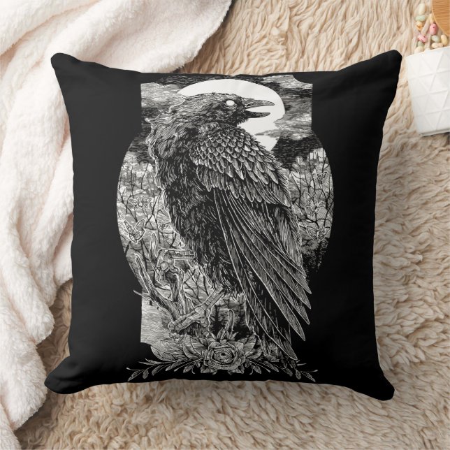 Dark Mystical Raven Cushion (Blanket)