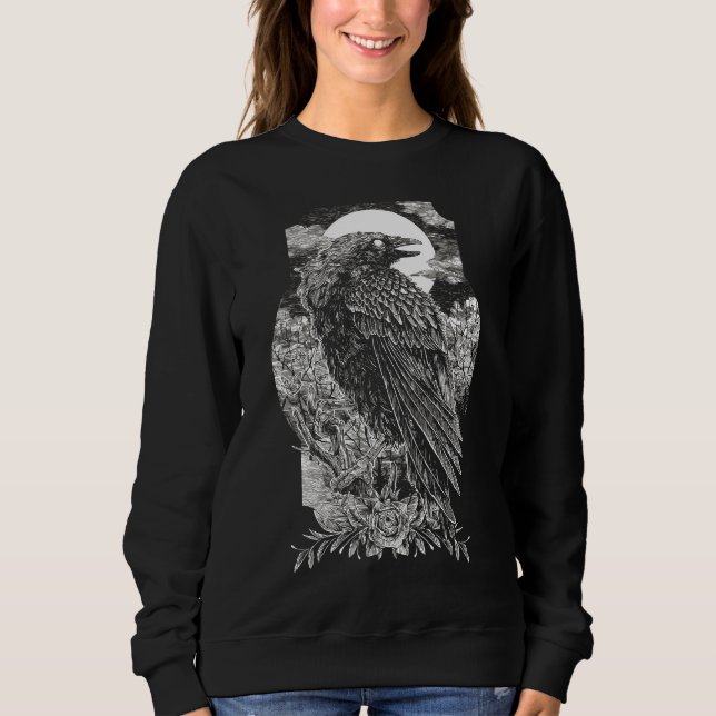 Dark Mystical Raven Sweatshirt (Front)