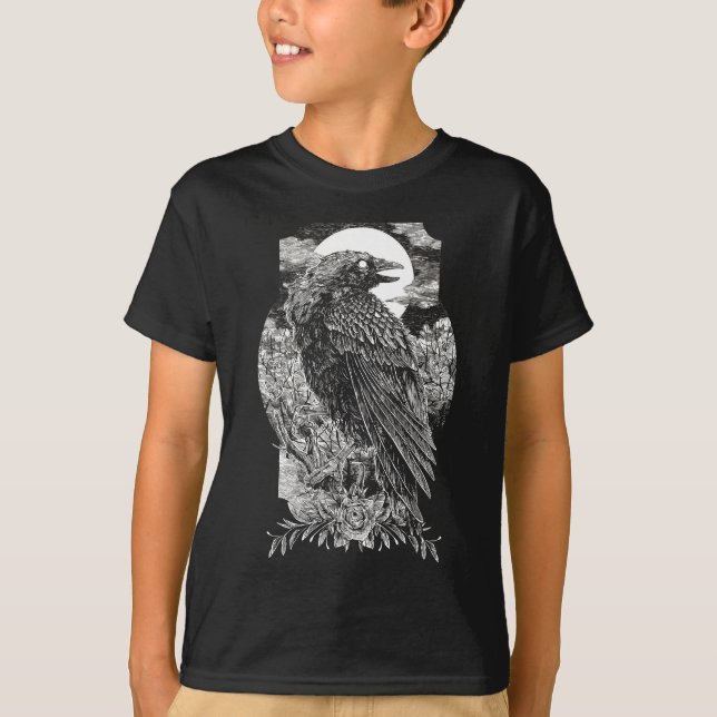 Dark Mystical Raven T-Shirt (Front)