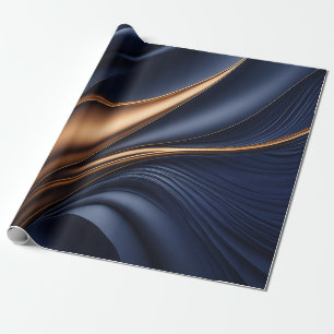 Dark navy and bronze mate wrapping paper