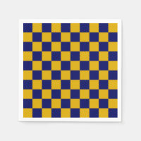 Dark Navy and Mustard Yellow Checkerboard