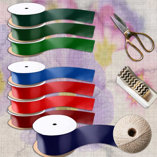 Dark Navy Blue Colour solid minimalist deep ocean Satin Ribbon (Creator Uploaded)