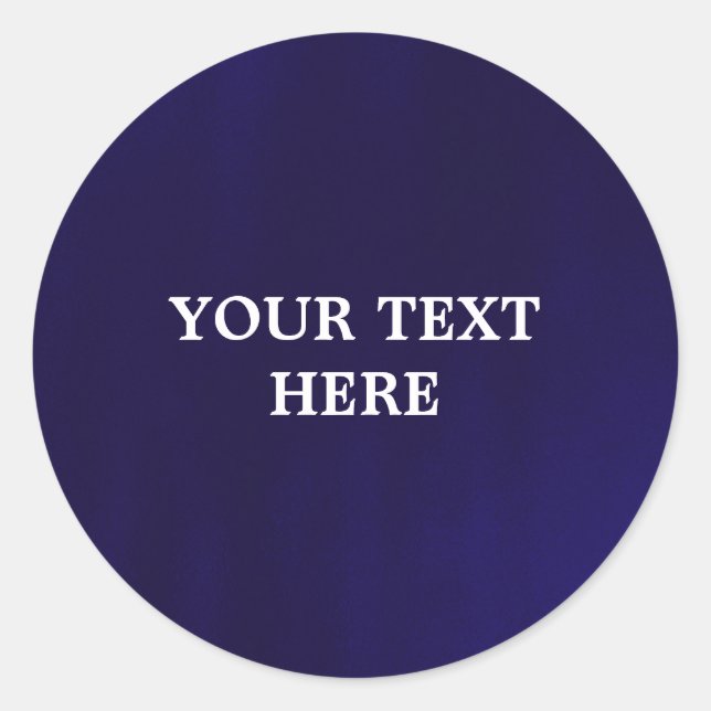 Dark Navy Blue Elegant Sheen Elegant Classic Round Sticker (Front)