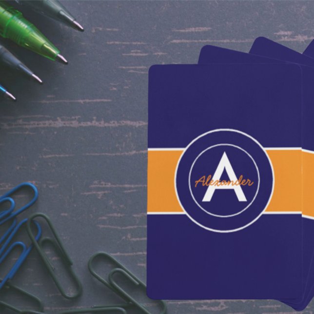 Dark Navy Blue Orange Playing Cards (Creator Uploaded)