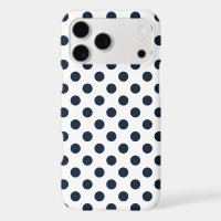 Dark navy blue polka dots